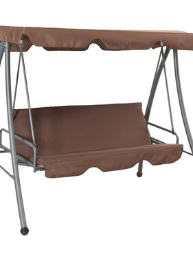 VidaXL Schommelbank voor buiten met luifel koffiekleurig