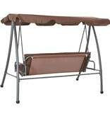 VidaXL Schommelbank voor buiten met luifel koffiekleurig