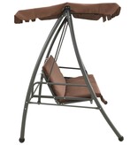 VidaXL Schommelbank voor buiten met luifel koffiekleurig