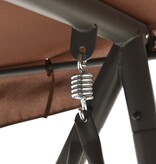 VidaXL Schommelbank voor buiten met luifel koffiekleurig