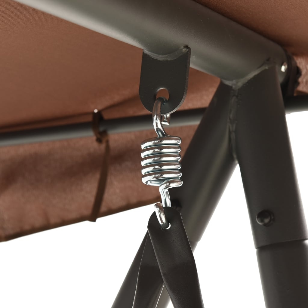 VidaXL Schommelbank voor buiten met luifel koffiekleurig