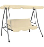 VidaXL Schommelbank voor buiten met luifel zandwit