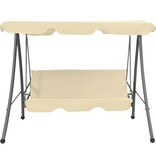 VidaXL Schommelbank voor buiten met luifel zandwit