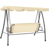 VidaXL Schommelbank voor buiten met luifel zandwit