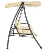 VidaXL Schommelbank voor buiten met luifel zandwit