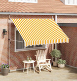 VidaXL Luifel handmatig uittrekbaar 300 cm oranje en witte strepen