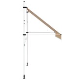 VidaXL Luifel handmatig uittrekbaar 300 cm oranje en witte strepen