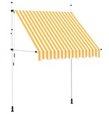 VidaXL Luifel handmatig uittrekbaar 200 cm oranje en witte strepen