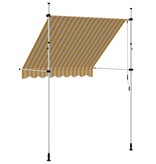 VidaXL Luifel handmatig uittrekbaar 200 cm oranje en witte strepen