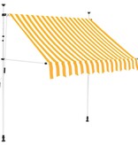 VidaXL Luifel handmatig uittrekbaar 150 cm oranje en witte strepen