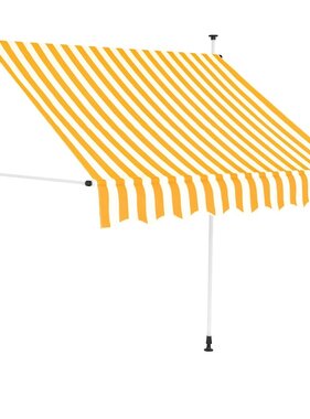 VidaXL Luifel handmatig uittrekbaar 150 cm oranje en witte strepen