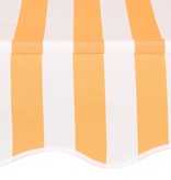 VidaXL Luifel handmatig uittrekbaar 150 cm oranje en witte strepen