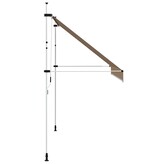 VidaXL Luifel handmatig uittrekbaar 350 cm geel en blauwe strepen