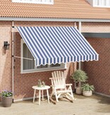 VidaXL Luifel handmatig uittrekbaar 300 cm blauw en witte strepen