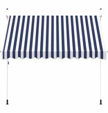 VidaXL Luifel handmatig uittrekbaar 300 cm blauw en witte strepen
