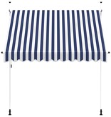 VidaXL Luifel handmatig uittrekbaar 250 cm blauw en witte strepen