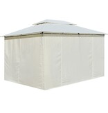 VidaXL Tuinpaviljoen met gordijnen 4x3 m wit