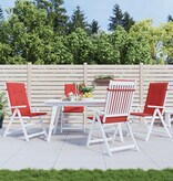 VidaXL Tuinstoelkussens 4 st hoge rug 120x50x3 cm stof rood