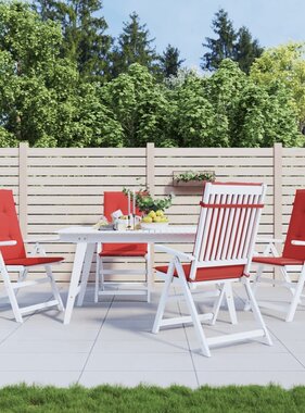 VidaXL Tuinstoelkussens 4 st hoge rug 120x50x3 cm stof rood