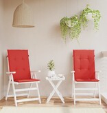 VidaXL Tuinstoelkussens 2 st hoge rug 120x50x3 cm stof rood