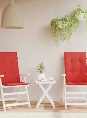 VidaXL Tuinstoelkussens 2 st hoge rug 120x50x3 cm stof rood