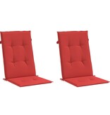 VidaXL Tuinstoelkussens 2 st hoge rug 120x50x3 cm stof rood