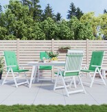 VidaXL Tuinstoelkussens 4 st hoge rug 120x50x3 cm stof groen