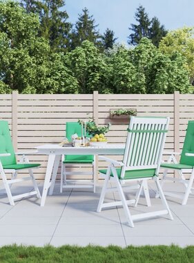 VidaXL Tuinstoelkussens 4 st hoge rug 120x50x3 cm stof groen