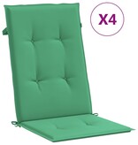 VidaXL Tuinstoelkussens 4 st hoge rug 120x50x3 cm stof groen