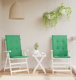VidaXL Tuinstoelkussens 2 st hoge rug 120x50x3 cm stof groen