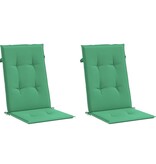 VidaXL Tuinstoelkussens 2 st hoge rug 120x50x3 cm stof groen