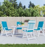 VidaXL Tuinstoelkussens 4 st hoge rug 120x50x3 cm stof blauw