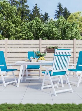 VidaXL Tuinstoelkussens 4 st hoge rug 120x50x3 cm stof blauw