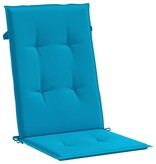 VidaXL Tuinstoelkussens 4 st hoge rug 120x50x3 cm stof blauw