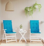 VidaXL Tuinstoelkussens 2 st hoge rug 120x50x3 cm stof blauw