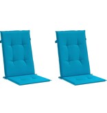 VidaXL Tuinstoelkussens 2 st hoge rug 120x50x3 cm stof blauw