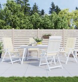 VidaXL Tuinstoelkussens 4 st hoge rug 120x50x3 cm stof crèmekleurig