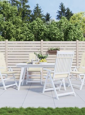 VidaXL Tuinstoelkussens 4 st hoge rug 120x50x3 cm stof crèmekleurig