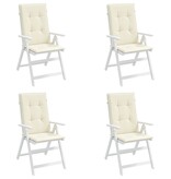 VidaXL Tuinstoelkussens 4 st hoge rug 120x50x3 cm stof crèmekleurig