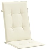 VidaXL Tuinstoelkussens 4 st hoge rug 120x50x3 cm stof crèmekleurig