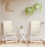 VidaXL Tuinstoelkussens 6 st hoge rug 120x50x3 cm stof crèmekleurig