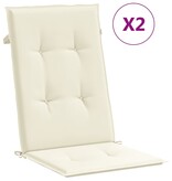 VidaXL Tuinstoelkussens 6 st hoge rug 120x50x3 cm stof crèmekleurig