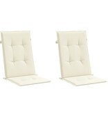 VidaXL Tuinstoelkussens 6 st hoge rug 120x50x3 cm stof crèmekleurig