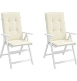 VidaXL Tuinstoelkussens 6 st hoge rug 120x50x3 cm stof crèmekleurig