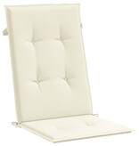 VidaXL Tuinstoelkussens 6 st hoge rug 120x50x3 cm stof crèmekleurig