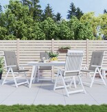 VidaXL Tuinstoelkussens 4 st hoge rug 120x50x3 cm stof grijs