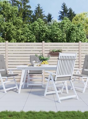 VidaXL Tuinstoelkussens 4 st hoge rug 120x50x3 cm stof grijs