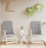 VidaXL Tuinstoelkussens rugleuning 2 st 120x50x3 cm stof grijs