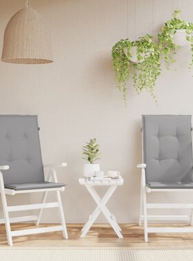 VidaXL Tuinstoelkussens rugleuning 2 st 120x50x3 cm stof grijs