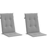 VidaXL Tuinstoelkussens rugleuning 2 st 120x50x3 cm stof grijs